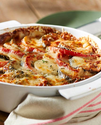Aubergine-Paprika-Gratin