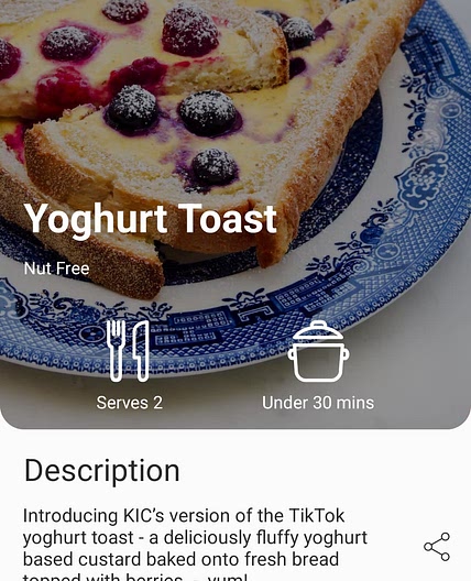 Yoghurt toast