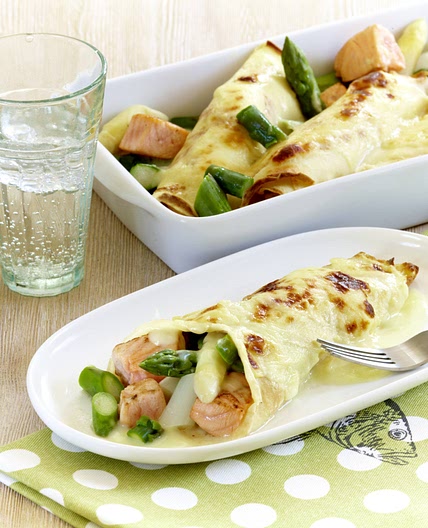 Spargel Crepes Röllchen