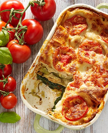 Vegane Gemüse Lasagne mit Spinat