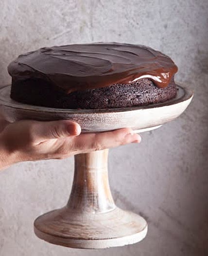 Vegan Tahini Chocolate Ganache Cake