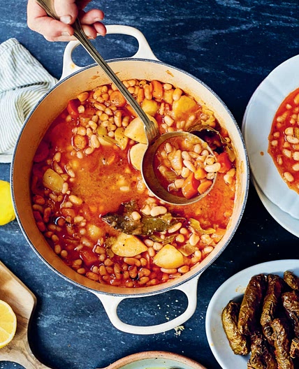 Fasoles: Slow-Cooked Beans and Garden Vegetables