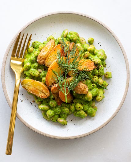 Zhoug Beans with Crispy Cumin Potatoes