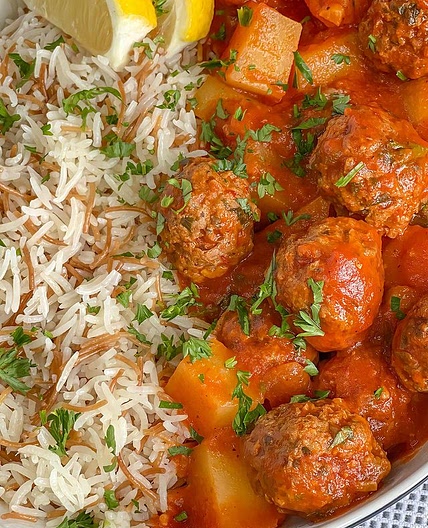 Kofta and potato stew