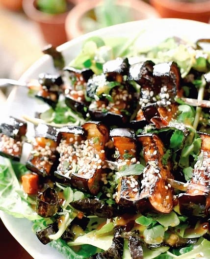 MISO AUBERGINE SKEWERS 🥗