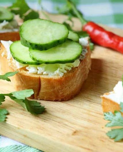 Cucumber and Goat Cheese Sandwich