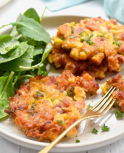 Use Fresh or Canned Pineapple in These Crispy Ham and Corn Fritters