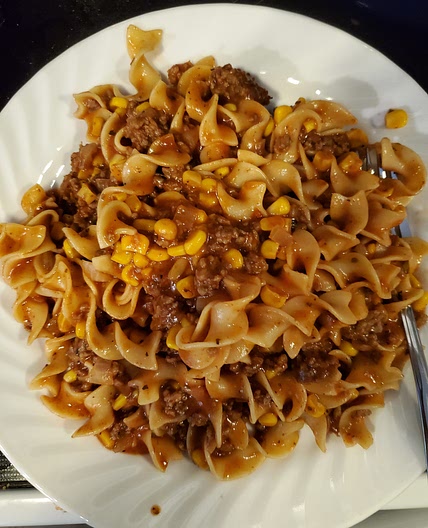 Hamburger Corn Noodle Casserole