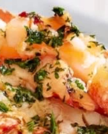 Lobster with Cilantro and Garlic Sauce.