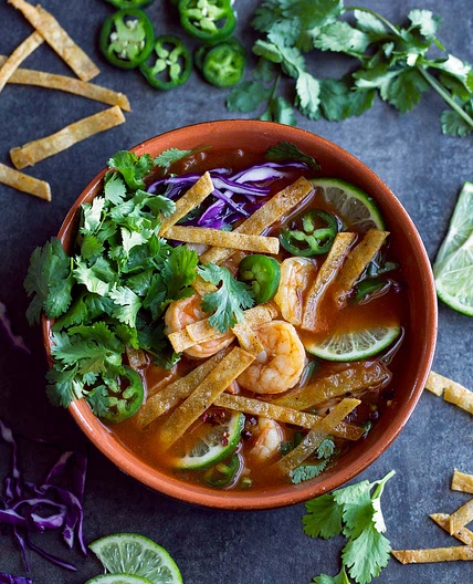 Spicy Shrimp Tortilla Soup