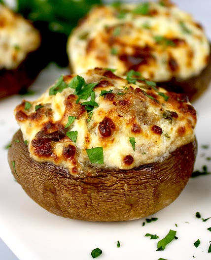 Air Fryer Stuffed Mushrooms