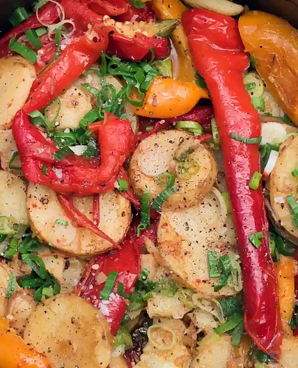 Potatoes and peppers
