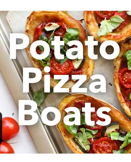 Potato pizza boats 