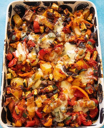 CHEESY BEANY POTATO BAKE