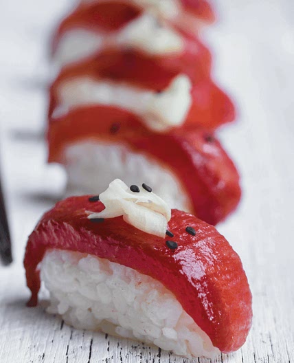 Mind-blowing watermelon sushi
