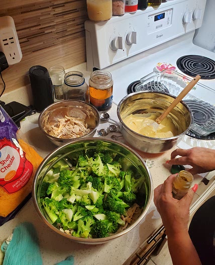 Chicken and broccoli curry casserole