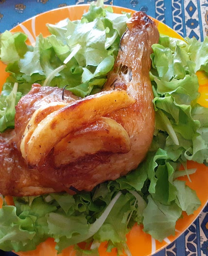Poulet, frites et salade