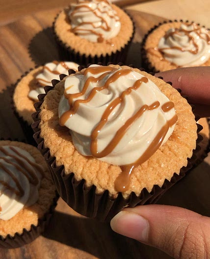 88cal Salted caramel filled cupcakes