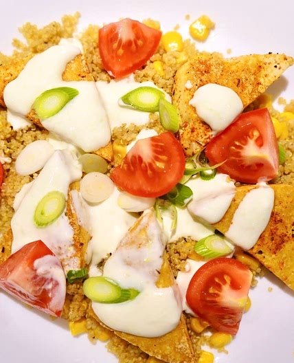 Cajun Tofu Salad with Yoghurt Dressing