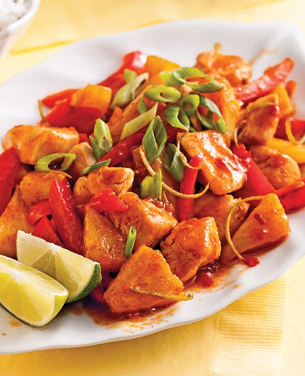 Sauté de poulet à l'ananas (source : 5 ingrédients 15 minutes)