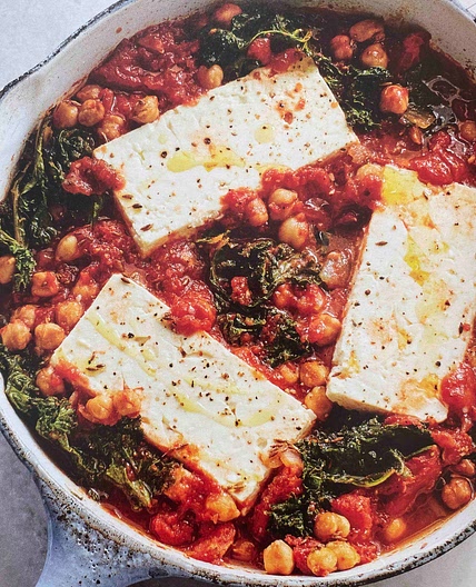 Baked Feta with Chickpeas