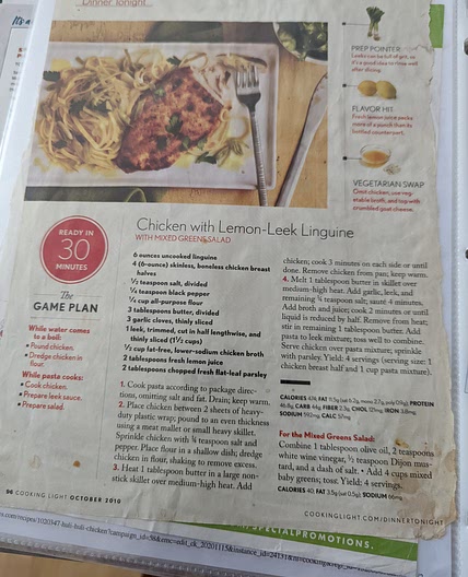 Chicken with Lemon-Leek Linguine