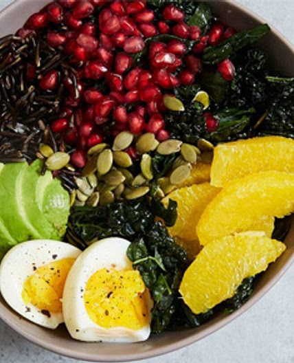 Buddha Bowl with Kale, Avocado, Orange and Wild Rice