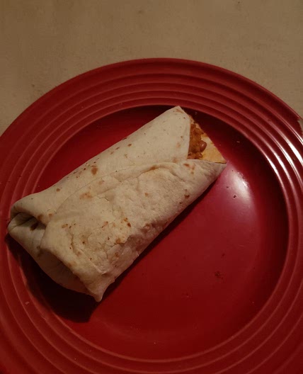 Low spoon beans and rice burrito