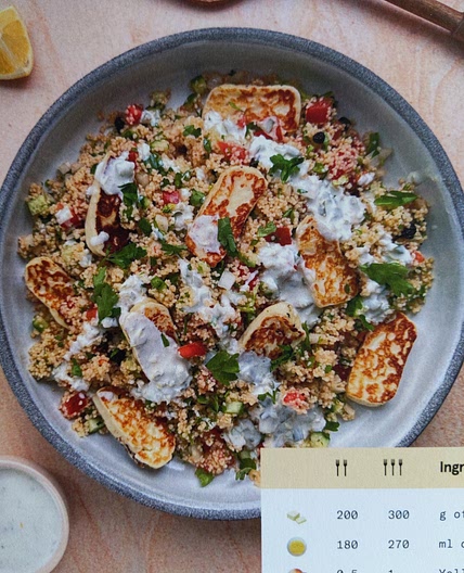 Halloumi couscous salad