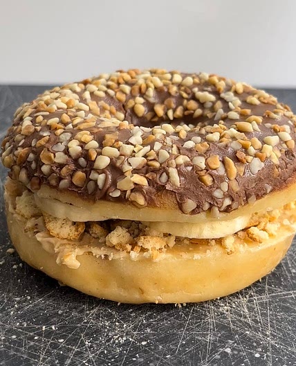 Peanut butter chocolate donut sandwich