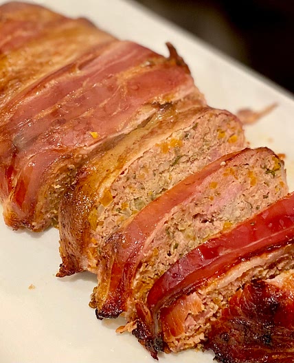 Bacon-wrapped meatloaf