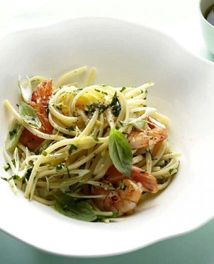 Linguine met garnalen