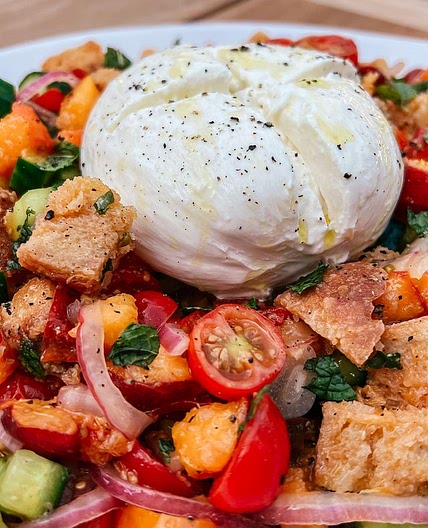 Peach Panzanella Salad