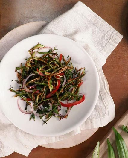 Crispy Okra Salad