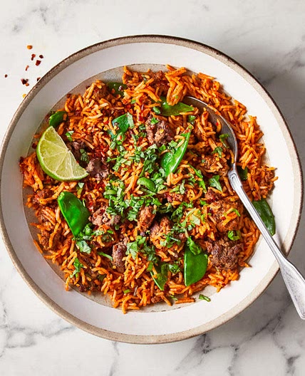 Thai-Style Beef Mince Rice With Mangetout