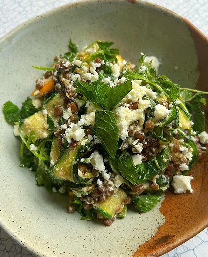 courgette lentil feta salad