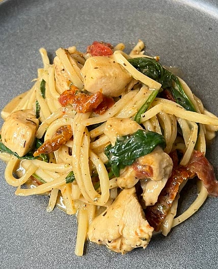 Low Carb Creamy Tuscan Pasta