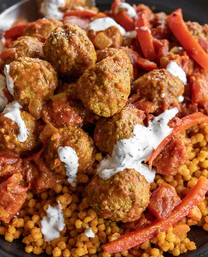 Moroccan-spiced Meatballs with Couscous