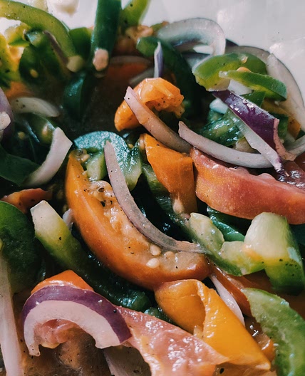 Hot pepper summer salad