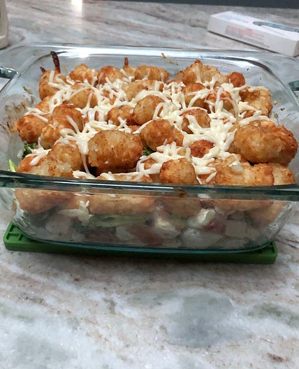Chicken Bacon Ranch Tater Tot Casserole