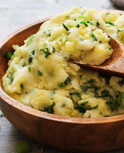 Cheesy Spinach Smashed Potatoes