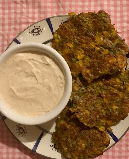 Baked Turkish Zucchini Fritters with Garlicky Yogurt Dip