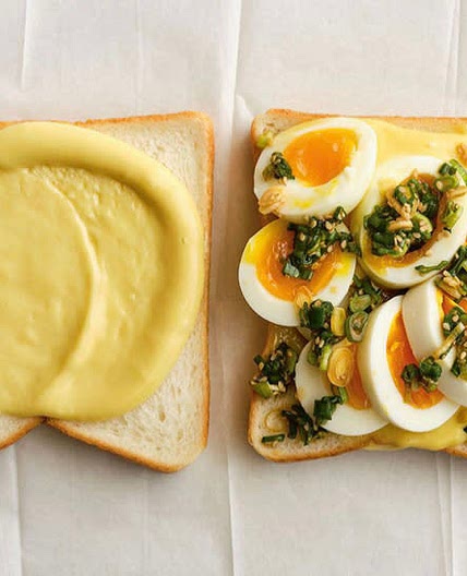 JAMMY EGG AND SCALLION SANDWICHES
