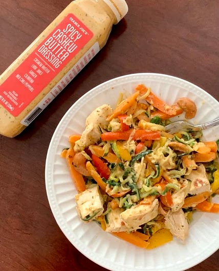 Spicy Cashew Butter Chicken over Zoodles