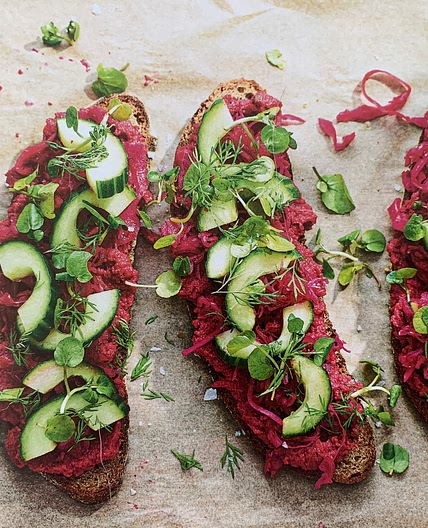 Beetroot, Sauerkraut and Watercress Sandwich