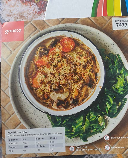 PB Veg crumble with spring greens