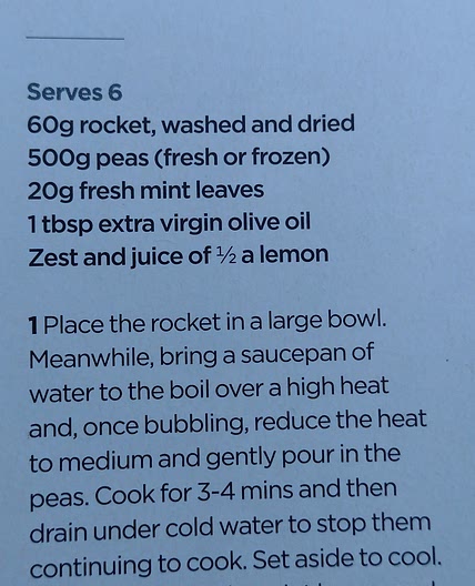 Rocket, pea & mint salad