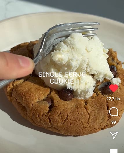 Healthy single serv choco chip cookie