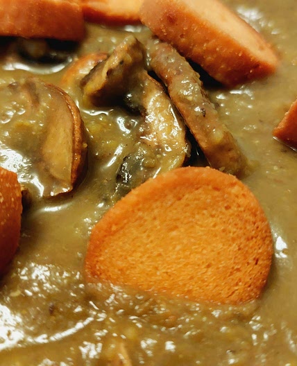 Soup - Lentils and mushrooms with ginger and turmeric
