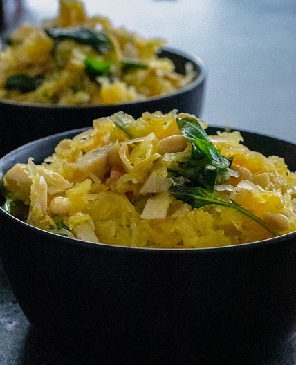 Spaghetti squash, artichokes, lemon, basil and pecorino